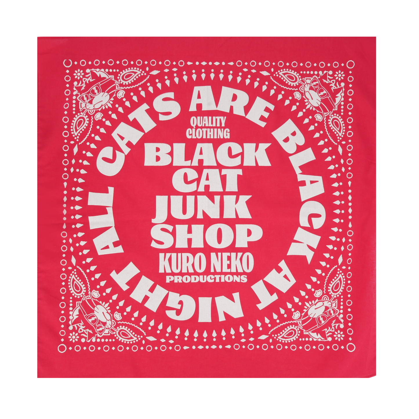 Black Cat Junk Shop bandanas Red